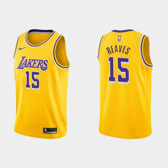 Mens Los Angeles Lakers #15 Austin Reaves Gold Stitched Jersey->los angeles lakers->NBA Jersey